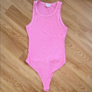Le Lis Pink One Piece Ribbed Bodysuit Size M